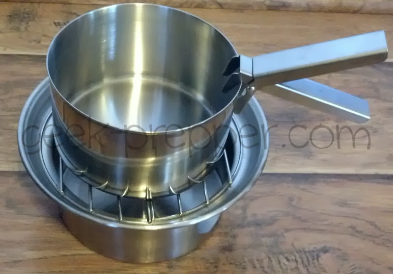 Ready to cook on the kelly kettle fire base