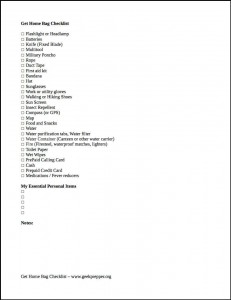 get home bag checklist