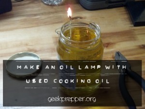 used vegetable oil lamp