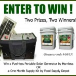 Giveaway: Win a Fuel-Less Generator or 1 Month Food Supply Kit