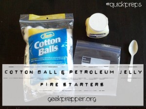 cotton ball petroleum jelly fire starter