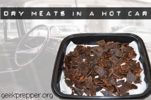 dry meats in a hot car