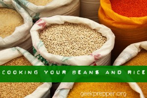 cooking beans and rice